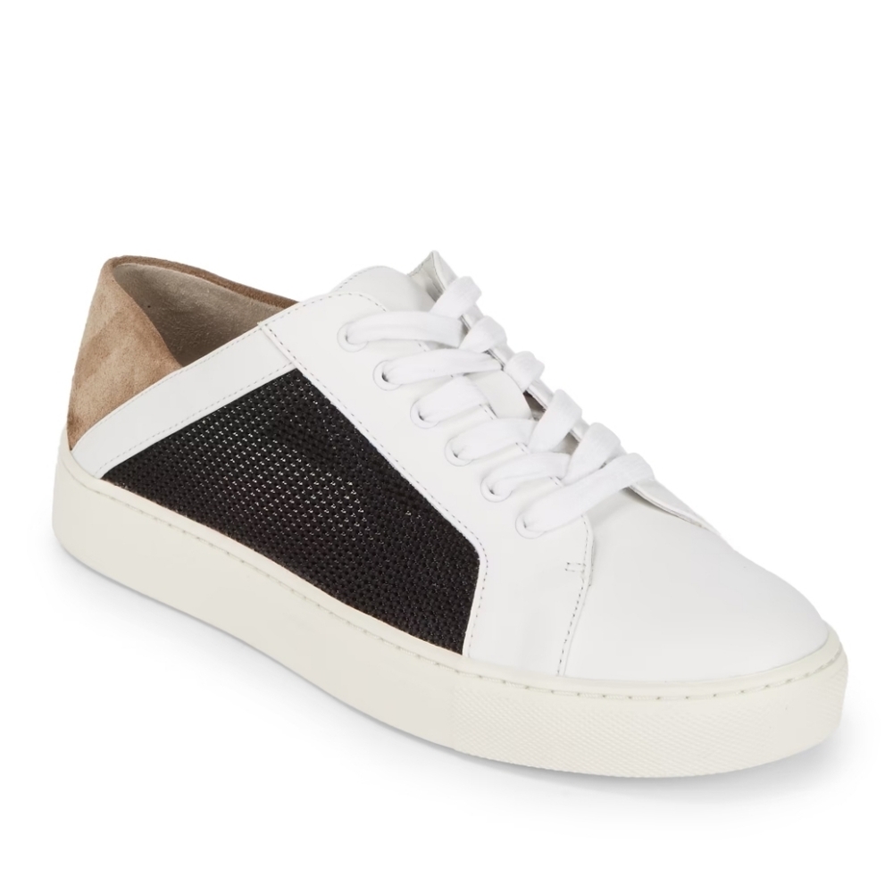 Vince Anette Alabaster Leather & Mesh Sneakers – Size 7.5‎ M